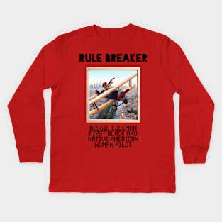 RULE BREAKER Bessie Coleman Kids Long Sleeve T-Shirt